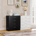 Black 4 Drawer Dresser for Bedroom, Modern Nightstand Storage Chest of Drawer, Wooden Side Table End Table, Living Room, Reception Room