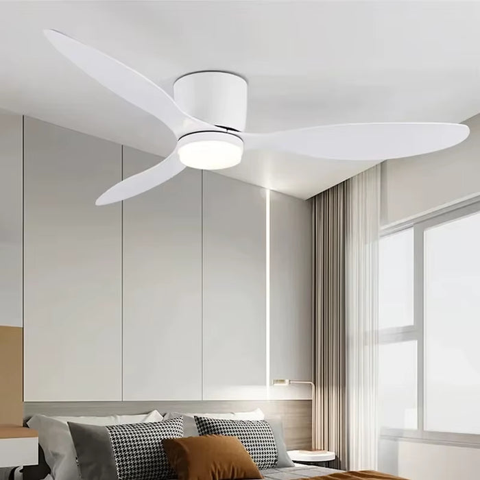 XINGOO Ceiling Fan White Low Floor Ultra Thin 17Cm DC Ceiling Fan with Remote Control Simple Ceiling Fans with Light