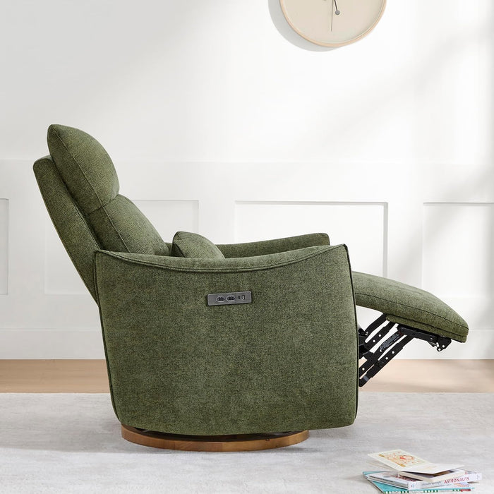 CHITA Power Swivel Glider Recliner Chair, Nursery Glider, Moss Green