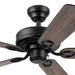 44" Black Indoor Ceiling Fan with Light, 5 Blades, Pull Chains & Reverse Airflow