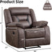 Manual Recliner Chair, Faux Leather Single Reclining Sofa Chair with Overstuffed Armrest and Headrest, for Living Room, Bedroom Furniture, Meeting Room, Grey