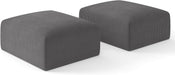 40" Square Stuffed Ottoman Pouf for Sofa Couch, Corduroy Poufs with Foam Chunk Filling, Furry & Fluffy Pouf Footstool Movable Ottoman. 40 * 31 Floor Poufs Foot Rest for Living Room, Grey(2 Piece Set)