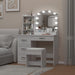 White Makeup Vanity Desk With Premium Illumination