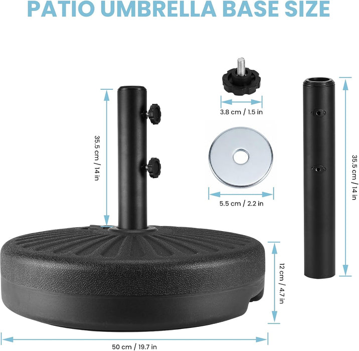 9FT Outdoor Patio Umbrella with Easy Crank - UV Resistant & Waterproof Market Umbrella with Ventilated Canopy, 8 Sturdy Ribs & Powder-Coated Frame for Garden, Deck, Backyard, Pool, Patio Table