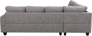 3-Piece Flannel Sectional Sofa Set with Left Facing Chaise and Storage Ottoman, Pillow, L-Shaped Couch for Living Room, Office, Apartment, Grey
