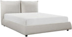 Linna Chenille Upholstery Eastern King Platform Bed in Beige