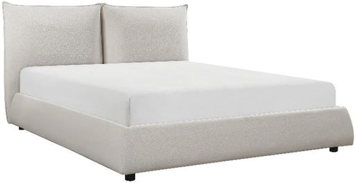 Linna Chenille Upholstery Eastern King Platform Bed in Beige