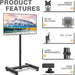 TV Floor Stand for 13-50 Inch LCD LED Flat/Curved Panel Screen Tvs up to 44 Lbs, Height Adjustable TV Stand Mount with VESA 200X200, Portable TV Stand for Bedroom, Dorm Room, Office