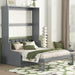 Queen Size SlateGray FoldableSpaceSaving Murphy Wall Bed