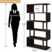 5-Tier Bookshelf Geometric Bookcase S Shaped Modern Book Shelf | Wood Decorative Storage Display Stand Shelves for Living Room, Home Office, Bedroom, Dinning Room