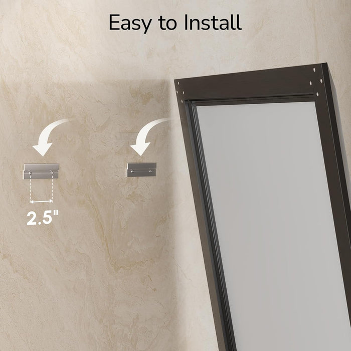 24X32 Inch Bathroom Mirror, Beveled Aluminum Framed Mirrors for Bathroom Sink, Rectangular Bathroom Vanity Mirror, Anti-Rust Small Wall Mirror, Brushed Black Bathroom Mirror