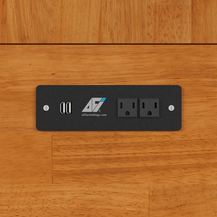 Hamilton Full Murphy Bed Chest with Mattress, Storage, and Built-In Charger in Light Toffee