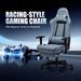 Gaming Chair Breathable Fabric, Racing Style Computer Chair for Adult, Adjustable Reclining Backrest and Lumbar Support, Stylish High Back Chair for Gaming and Office (Light Blue)