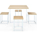 5-Piece Compact Kitchen Table and Chairs Set, Beige/White