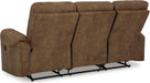 Edenwold Contemporary Faux Leather Manual Reclining Sofa, Dark Brown