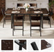 7 Pieces Dining Table & Chairs Set for 4-6, 63" Extendable Kitchen Table and 6 Chairs, Dining Room Table with MDF Board & Metal Frame, Perfect for Small Space, Easy Clean, Espresso