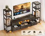 TV Stands for 40/43/50 Inch TV, Entertainment Center with LED Lights & Power Outlets, TV Stand Living Room with 5 Fabric Drawers, TV Console Cabinet for Bedroom, Black