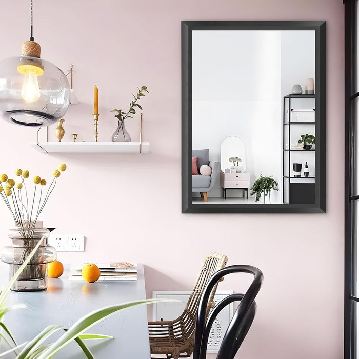 Black Bathroom Mirror 24X32Inches Rectangular Frame