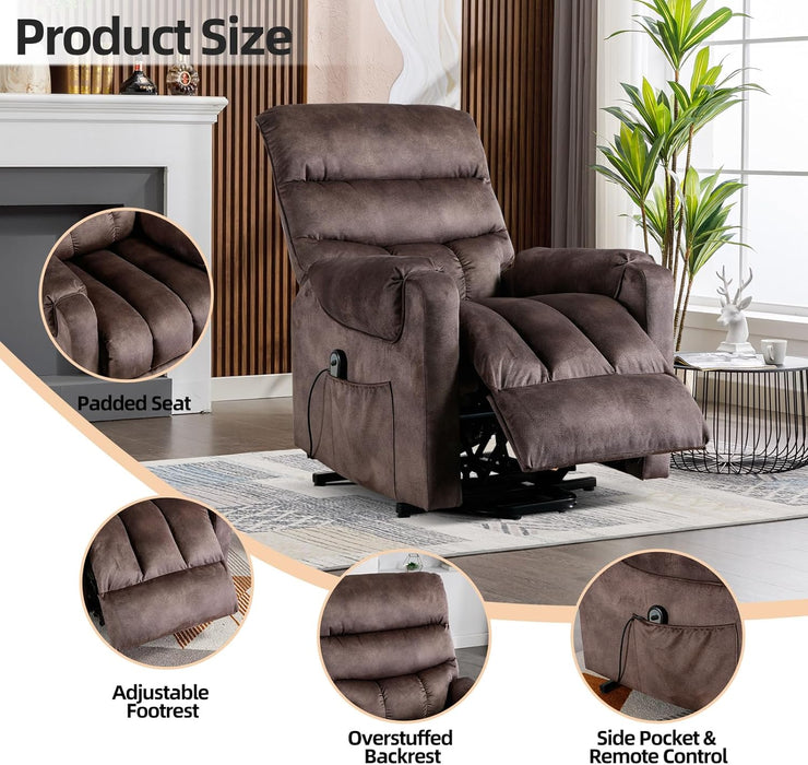 Brown Power Recliner with Side Pockets