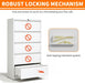 5 Drawer Lateral File Cabinet with Lock,White Metal Filing Cabinet
