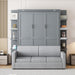 Murphy Bed Queen Size Grey Upholstery Sofa