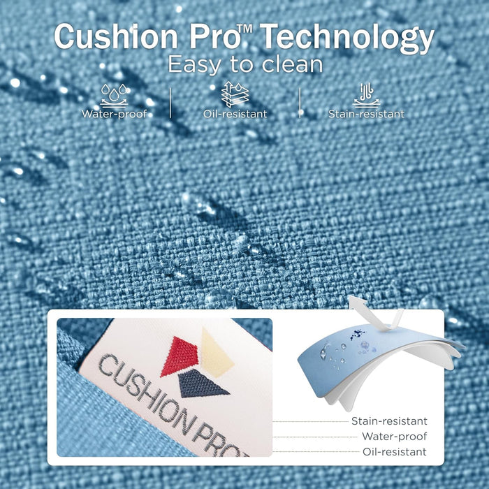 Outdoor Patio Furniture Set, Upgraded Wicker&Metal Patio Conversation Set with Waterproof Thick Cushions for Porch, Poolside, Deck, and Yard (4 Pieces,Navy)