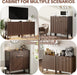 Fluted Buffet Cabinet Accent with Doors & Drawer 31" Walnut | Anti-Tipping Design, Scratch & Water-Resistant, Pre-Drilled Easy Assembly Versatile for Kitchen, Entryway & Living Room