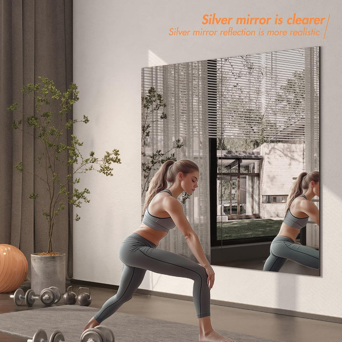 Home Gym Workout Mirror 72" L X 36" W-1Pc Large Full Length Mounted Full Body Frameless Mirror for Workout, Yoga, Garage, Bedroom, Dance
