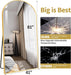 81"X41" Arched Full Length Mirror - Extra Large Floor Standing/Wall Mounted Mirror with Stand, Shatter-Resistant Gold Aluminum Frame for Bedroom, Living Room & Dressing Area