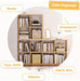 EightCube Organizer Bookcase Stackable Open Shelf Oak