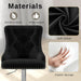 Velvet Bar Stool Set of 4 Lion Pull Ring Swivel Chair for Kitchen Counter Nailhead Upholstered Barstools Height Adjustable Barstools with Chrome Base for Dining Room Kitchen Black