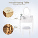 Vanity Table Set with 4 Drawer,Makeup Dressing Table W/Cushioned Stool,Girls Women Bedroom Furniture Set Oval Mirror White