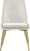 Karina Collection Modern | Contemporary Velvet Upholstered Dining Chair with Sturdy Metal Legs, Set of 2, 19.5" W X 21.5" D X 33.5" H, Cream
