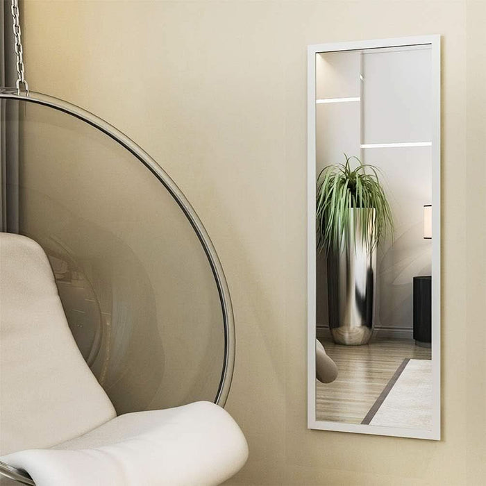 48x16 Inch OverDoor FullLength WallMounted Mirror White