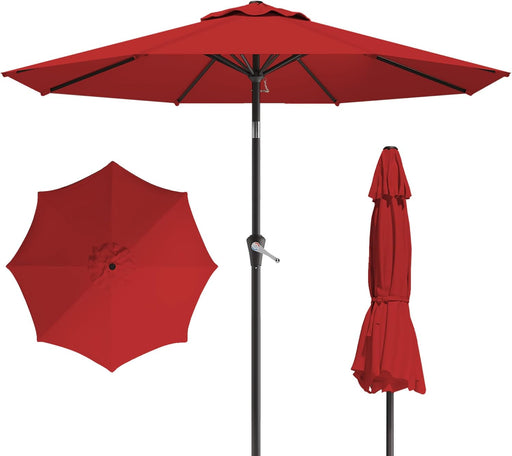 10FT Patio Umbrella, Outdoor Umbrella with Push Button Tilt and Crank, 8 Sturdy Ribs, UV Protection & Waterproof Market Umbrella for Pool, Backyard, Beach,Deck