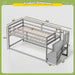 CharcoalGray SpaceSaving Twin Over Bunk Bed Staircase