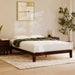 Nectar Bamboo Platform Bed Frame - Full - Walnut - Floating Center Support Legs - 12” Height - Easy Tool Free Set up - Contemporary and Durable - Sturdy Wooden Support Slats - Holds up to 800 Pounds