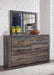 Drystan Weathered Brown Rusticated Six Drawer Dresser