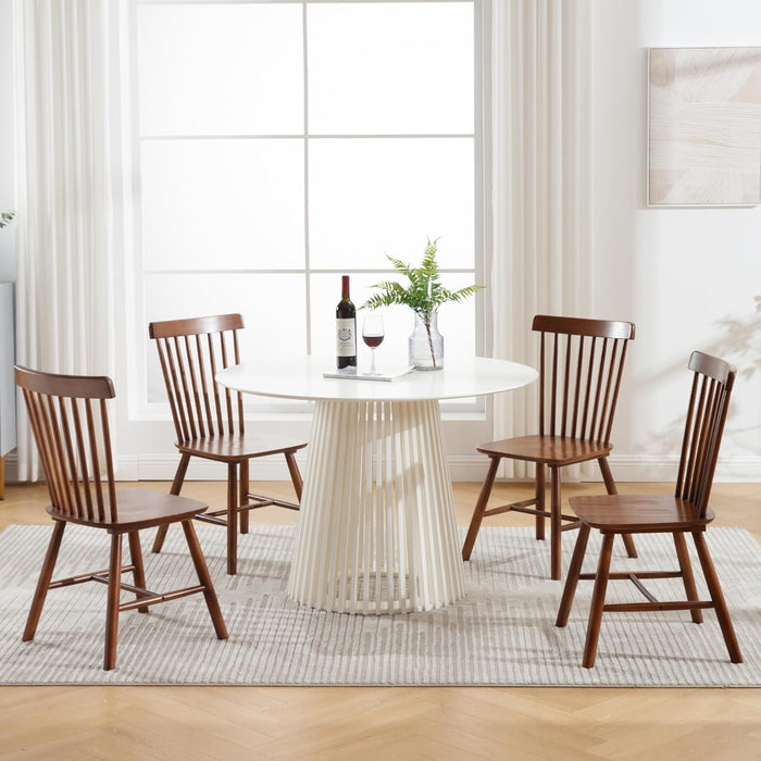 Windsor Dining Chairs Farmhouse Dining Chairs Set of 4 Modern Wood Kitchen Chairs Mid Century French Country Spindle Chair for Dinning Room Kitchen Restaurant Bar Canteen Library, Walnut