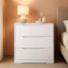Modern 3 Drawer Dresser, Wood Chest of Drawers with Storage, Tall Nightstand with Cut-Out Handles, Side End Table, Accent Storage Cabinet for Living Room, Entryway, White