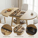 Dining Table, 43"-59" Extendable round Table with Storage, Natural