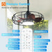20 Inch Outdoor Ceiling Fan with Light for Patio, IP65 Waterproof Plug in Caged Hanging Fan, Remote Control, 3 CCT, 6 Speeds Reversible Outdoor Fan for Gazebo, Pergola, Porch