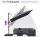 Outdoor Umbrella 8' X 8' Square Premium Sun Protection Grey | Smooth One-Hand Shade Control, Fade Resistant, Premium Aluminum Frame, 5 Tilt to Fit the Sun, Arrives Safe, Built to Last
