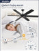 60 Inch Matte Black Ceiling Fan With Remote Included