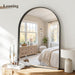 36"X30" Black Arched Mirror, Arched Wall Mirror with Metal Frame, Wall Mounted Large Arched Mirror for Living Room, Restroom, Entryway, Tempered Glass, Modern Home Decor