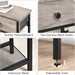 29.5" Narrow Console Table with 2 Fabric Drawers, Sofa Table, Small Entryway Table with 3-Tier Storage Shelves, behind Couch Table, for Living Room, Hallway, Greige and Black BG72XG01