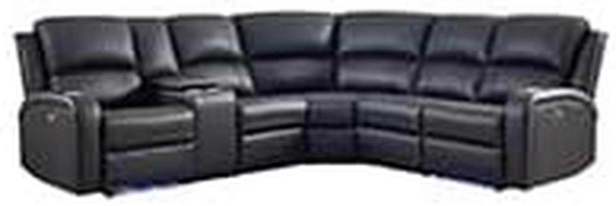 Power Reclining Sectional Sofa with LED Light, Faux Leather Sectional Couch for Living Room, Modern Corner Furniture Sets with 2 Recliner Seats, Cup Holders, Storage Console, Black