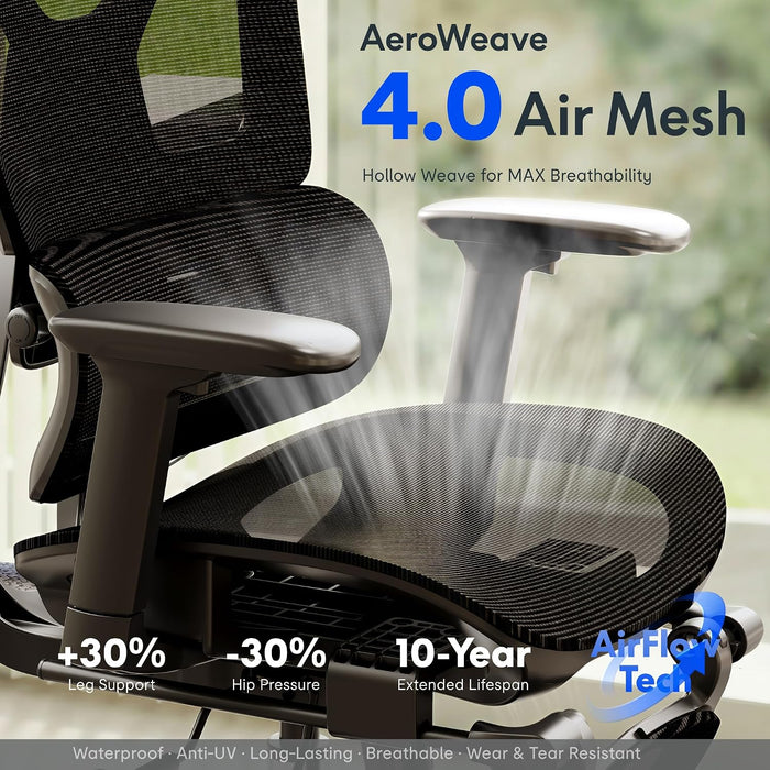 FLEXISPOT Ergox Premium Ergonomic Office Chair Black-Ft
