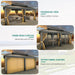 12X18FT Meatl Hardtop Gazebo Metal Double Roof Canopy Galvanized Iron Aluminum Pillar Garden Tent Curtains Netting for Patios Backyards Decks Lawns