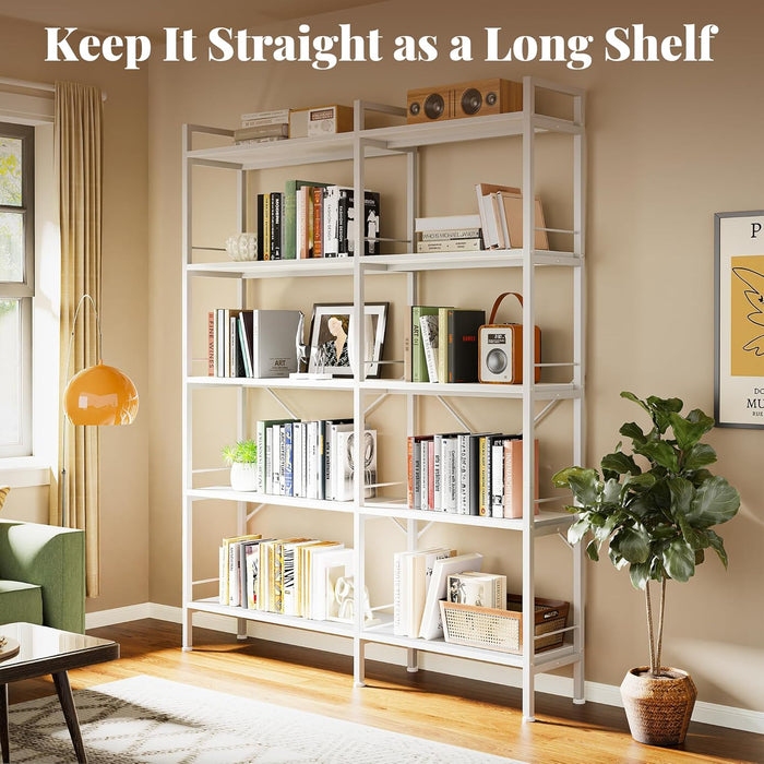 White L Shaped Corner Bookshelf HeavyDuty Oversized
